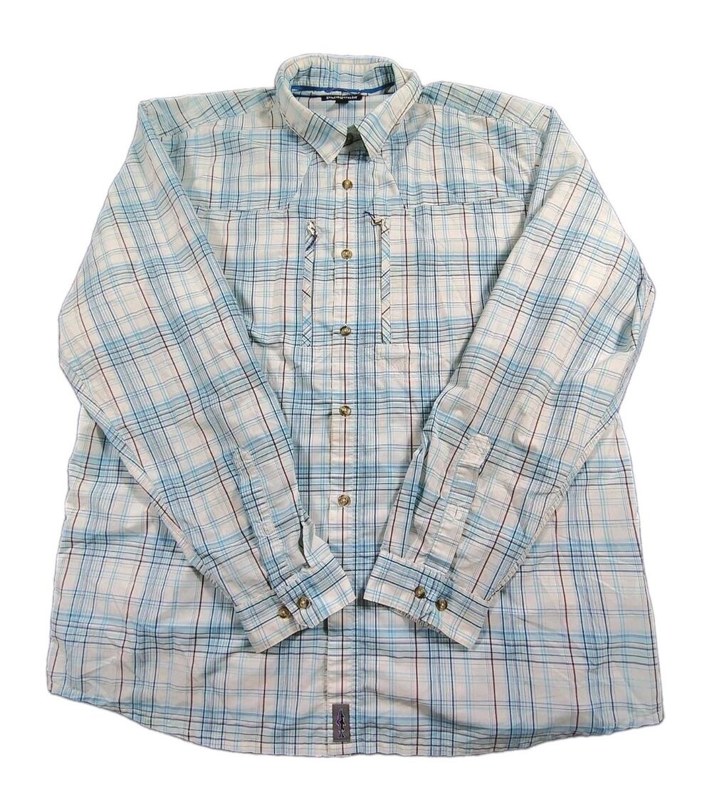Patagonia Long Sleeve Stretch Sun Shirt Mens XL Blue Lightweight UPF 30 Outdoor